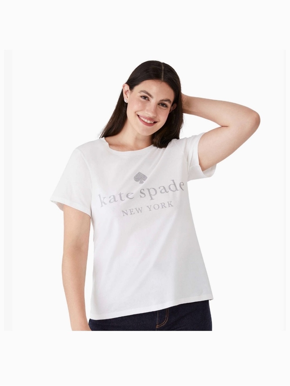 kate spade White Logo Short Sleeve Tee
